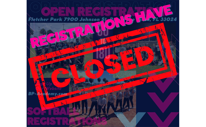 Fall Softball Registration Have Closed